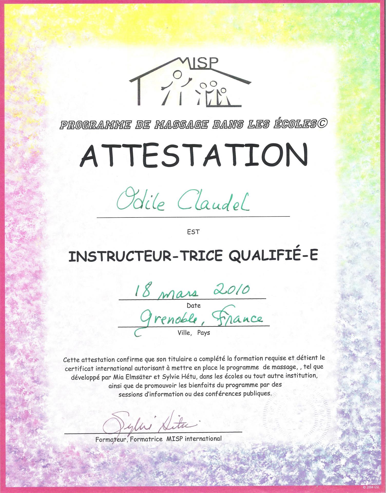 Certificat misp odile