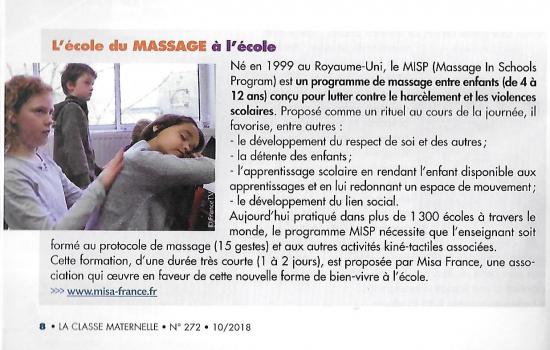 Misa france dans la classe maternelle oct 2018