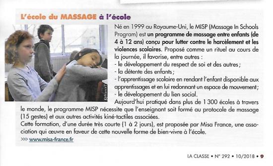 Misa france dans la classe octobre 2018
